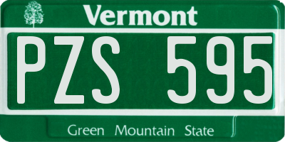 VT license plate PZS595