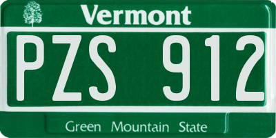 VT license plate PZS912