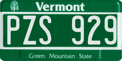 VT license plate PZS929