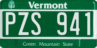 VT license plate PZS941