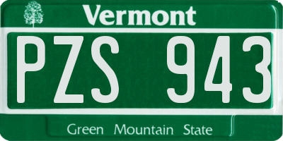 VT license plate PZS943