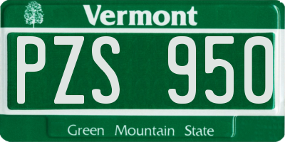 VT license plate PZS950