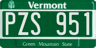VT license plate PZS951