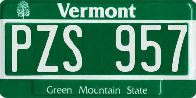VT license plate PZS957