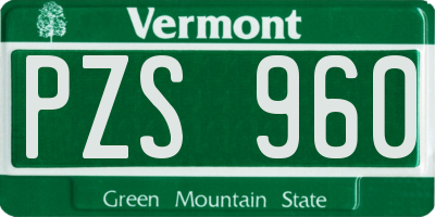 VT license plate PZS960