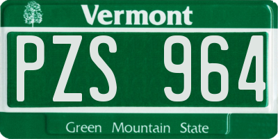 VT license plate PZS964
