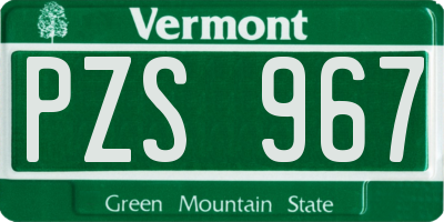 VT license plate PZS967