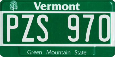 VT license plate PZS970