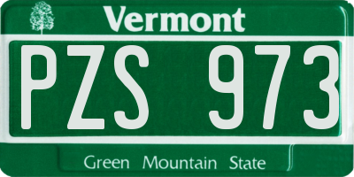 VT license plate PZS973
