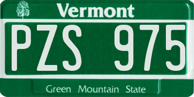 VT license plate PZS975