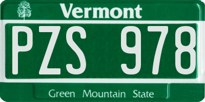 VT license plate PZS978