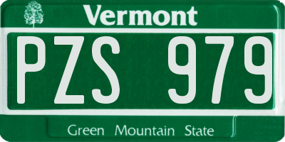 VT license plate PZS979