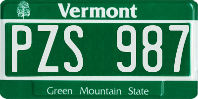 VT license plate PZS987