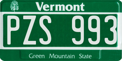 VT license plate PZS993