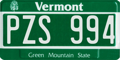 VT license plate PZS994