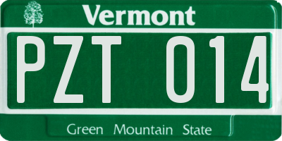 VT license plate PZT014