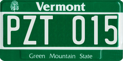 VT license plate PZT015