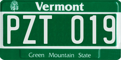VT license plate PZT019