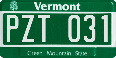 VT license plate PZT031