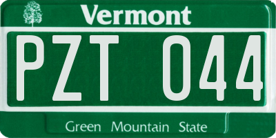 VT license plate PZT044