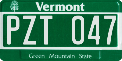 VT license plate PZT047