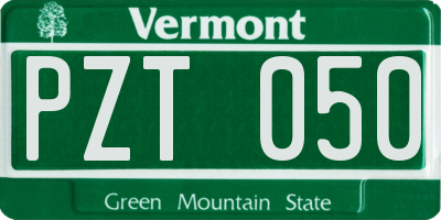 VT license plate PZT050