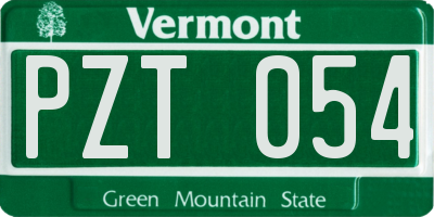 VT license plate PZT054