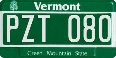 VT license plate PZT080