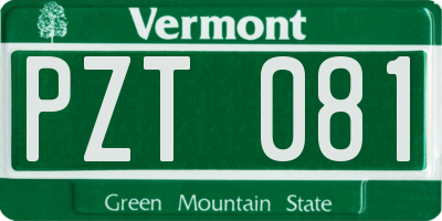 VT license plate PZT081