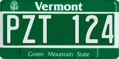 VT license plate PZT124