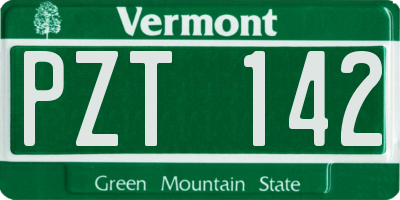 VT license plate PZT142