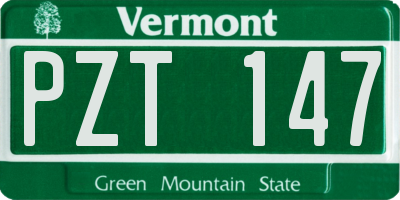 VT license plate PZT147