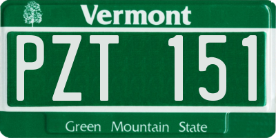 VT license plate PZT151