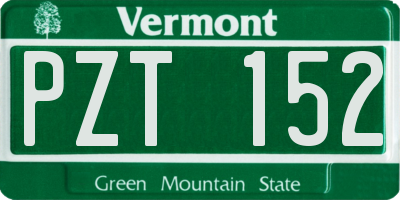VT license plate PZT152