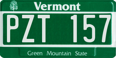 VT license plate PZT157