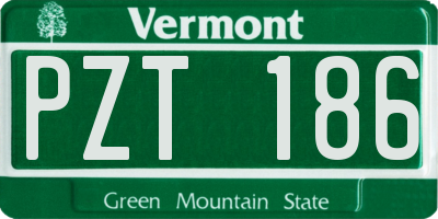VT license plate PZT186