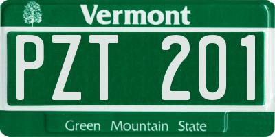 VT license plate PZT201