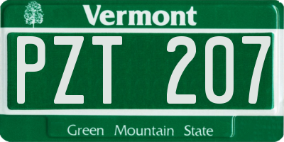 VT license plate PZT207