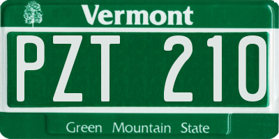 VT license plate PZT210