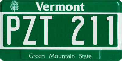 VT license plate PZT211