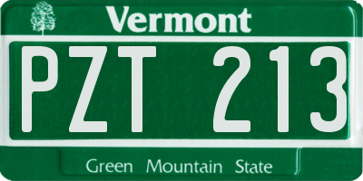 VT license plate PZT213