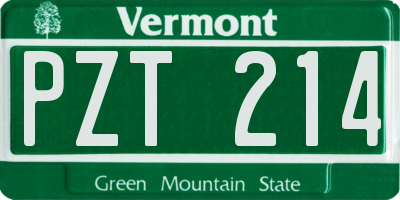 VT license plate PZT214