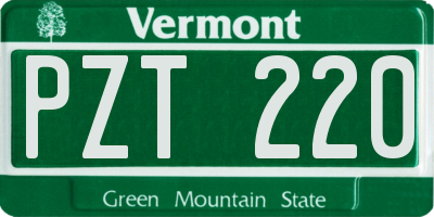 VT license plate PZT220