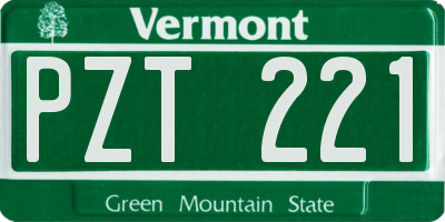 VT license plate PZT221
