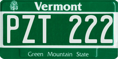 VT license plate PZT222