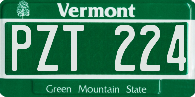 VT license plate PZT224