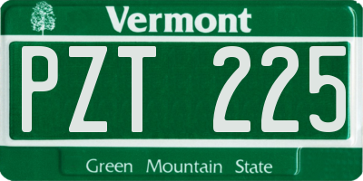 VT license plate PZT225