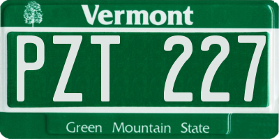 VT license plate PZT227