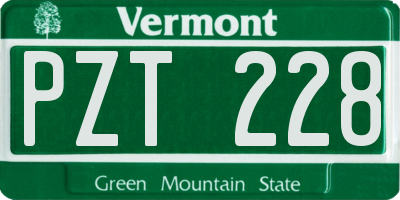 VT license plate PZT228