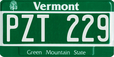 VT license plate PZT229